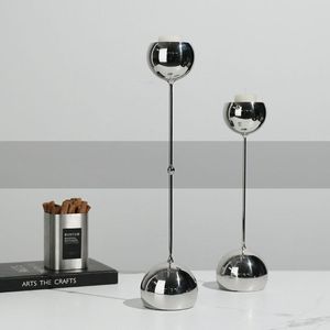 Candle Holders Modern Silver Drop Holder Decoration Living Room Tabletop Christmas Romantic Candlelight Dinner Metal