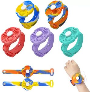 Pop Fidget Bracelet Spinner Push Bubble Sensory Fidget Toys Stress Relief Fidget Watch for Kids Adults ADHD Autism Decompression WHT0228