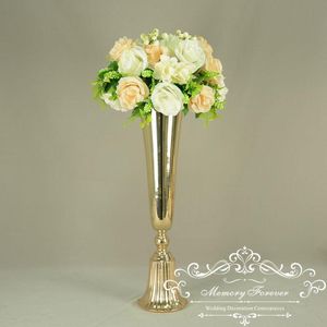 Party Decoration 10PCS Elegant Wedding Flower Vase Gold Centerpiece Vases Trumpet Arrangements