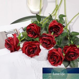 Yumai stks partij Gradiënt kleur rose kunstboeketten zwart blauw roze rozen nep bloemen romantische bruiloft decor