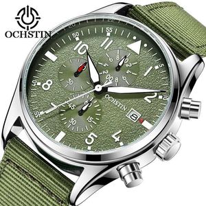 OCHSTIN Sports Men's Watches For Man Top Brand Luxury Pilot Male Wrist Watches Waterproof Original Quartz Chronograph Clock T200909