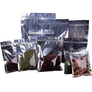 100st / mycket plast luktsäker väska återförslutningsbar dragkedja påsar matlagringsförpackning påse aluminiumfolie självtätare