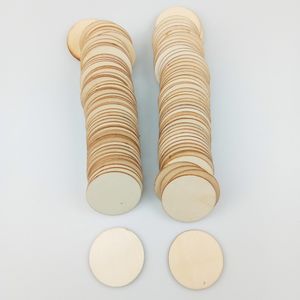 Wholesale art blank resale online - 32mm Mini Wood Ornament Blank Disc DIY Painting Tag Decoration Wooden Art Crafts DH8575