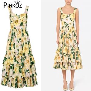 Summer Beach Fig Floral Dress Women Spaghetti Strap Backless Flower Print Sundress Female Sexy Ruffles Sleeveless Dresses 210421