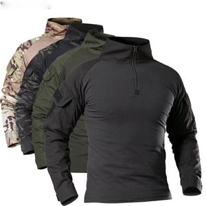 Felpe con Cappuccio da Uomo Felpe T-Shirt da Escursionismo Tattico all'aperto, Camicia da Arrampicata da Caccia a Maniche Lunghe Mimetiche dell'Esercito Militare, Spo Traspirante Maschile