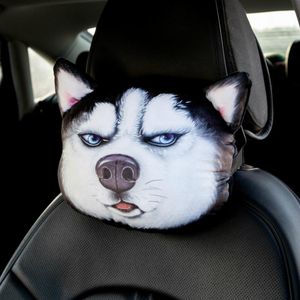 Köpek Giyim 3D Baskılı Kedi Kağıt Pompalama Facecar Kafalık Yastık ve Emniyet Kemerleri Kapak Boyun Dinlenme Oto Güvenlik Yastık Husky, Shiba içinde