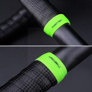 Manubrio bici Componenti Silicone Ciclismo Manubrio Nastro Fissaggio Anello manica Tappi in gomma antiscivolo Copertura Impermeabile Protezione stradale C5U8