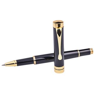 ボールペンの贅沢な黒い金属0.5mmのローラーボールペンのためのスクールの文房具ギフトビジネスライティングのための高品質