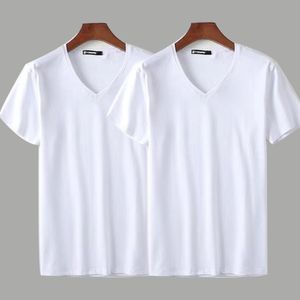2Pcs Men Tshirt Spandex Fitnes Clothing Man Tops Tees T Shirt For Male Solid Color Tshirts multi Colors T-Shirt B0890 210518