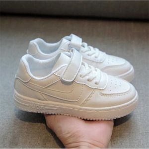 Children Sneakers For Girls And Boys Casual Shoes Breathable Pu Kids Sports Shoes Child Flats Unisex White Shoes Size Of 26-37 G1025