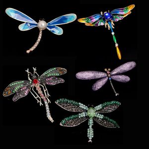 Pins, broscher emalj rhinestone brosch mode dragonfly sweater coat lapel pin scarf spänne kläder tillbehör gåvor