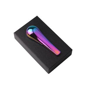2021 Spoon Smoking Pipe Portable Creative Metal Herb Tobacco Cigarette Pipes Hand Scoop Smoke With Gift Box