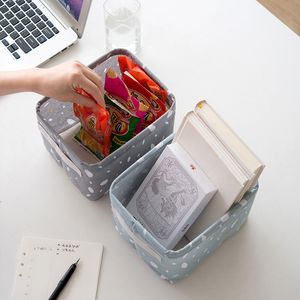 Home Foldable Storage Linen Box Small Toys Cosmetic Case Basket Desk Clothing Sundries Organizer