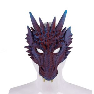 Nowe rekwizyty Halloween 3D Dragon Maska Pół Twarzy Maski Dla Dzieci Nastolatki Halloweens Kostium Party Dekoracje Dorosłych Smoki Cosplay Prop