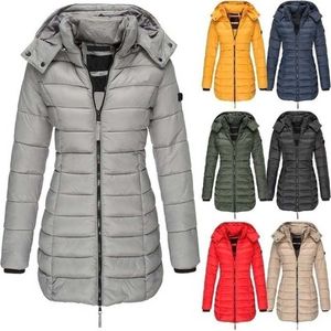 ZOGAA Winter long thick warm hooded down jacket coat 211122