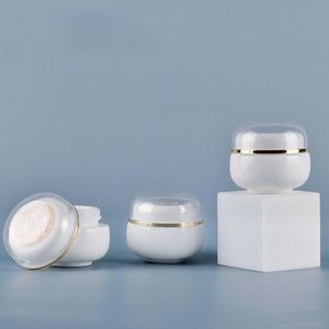 Opslagflessen potten lege keramische cosmetische make up pot g crème potten witte porselein oogschaduw lipcontainer blush doos
