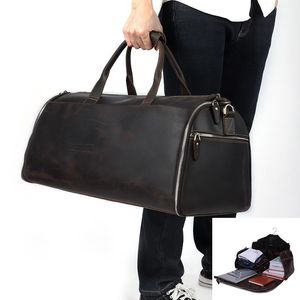 Duffel Bags Hand Carry Luggage Travel Duffle Bag Luxury Overnight Large Leather Men Weekend Designer Storage