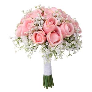 Wholesale throwing bouquet resale online - Wedding Flowers Gypsophila Simulation Hand Bouquet Bride Throwing
