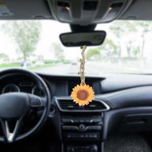 Wholesale sunflower car accessories for sale - Group buy Interior Decorations Sunflower Rear View Mirror Hanging Auto Air Freshener Car Accessories Home Decoration Fresh Diffusers