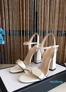 Designer Sandalen Leder High Heel Sandale Damenschuhe Sommer Büro Hochzeit Knopf Offene Spitze Dekoration Sexy Nachtclub Tanz T-2021