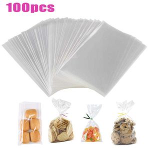 Transparante OPP Plastic zakken voor Candy Lollipop Cookie Packaging Clear Cellofane Bag Bruiloft Gift Bag Open Y0606