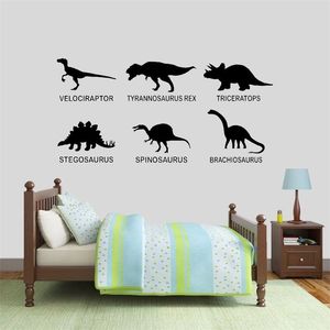 Sechs Dinosaurier Vinyl Wandaufkleber Home Decor Wohnzimmer Jungen Schlafzimmer Spielzimmer Wandbild Abnehmbare Haus Wanddekoration S079 210615