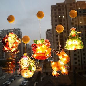 Weihnachten Licht LED Saugnapf Fenster Hängen Lichter String Atmosphäre Szene Dekor Festliche Dekorative Farbe Lampe D2,0