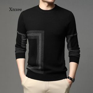 Men's Sweaters Wool Pullover Sweater Fashion Mens Knit Black Crew Neck Autum Winter Casual Jumper High End Designer Brand Clothes