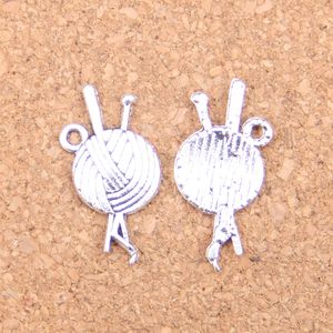 133 sztuk Antique Srebrny Brąz Plated Przędza Kulka Crochet Charms Wisiorek DIY Naszyjnik Bransoletka Bransoletka Ustalenia 26 * 12mm