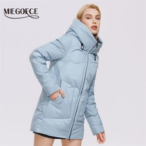 Miegofce冬の中長いジャケットの女性の個人化ファッション暖かい綿の女性のコート厚い品質冬のパーカーD21852 210930