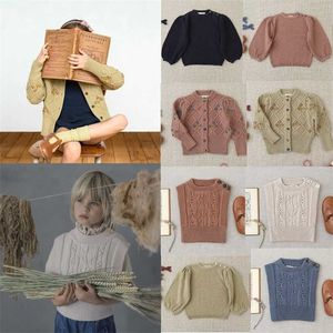 Maglioni per bambini Soor Ploom Marca Vintage Ragazza Cappotti lavorati a maglia Gilet Autunno Inverno Cardigan per bambini Capispalla in cotone Abbigliamento per bambini 211201