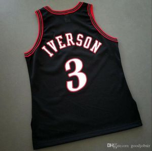 Homens para jovens personalizados Vintage Allen Iverson Vintage Champion College Basketball Jersey Size S-6xl ou personalizado qualquer nome ou número Jersey