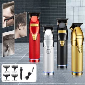 Professional Hair Trimmer Gold Clipper For Men Rechargeable Barber Cordless Cutting T Machine Styling Beard 220216