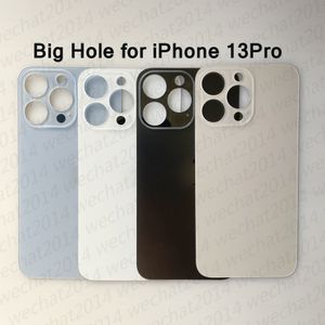 300pcs Big Hole Back Carcaça Bateria porta porta de vidro com substituição adesiva para iPhone 13 mini 13 pro máximo