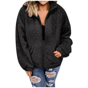 Damenjacken, Winter, warm, für Damen, Fleece-Pullover, Sweatshirt, Übergröße, Kapuzenmantel, Reißverschlusstaschen, Oberbekleidung