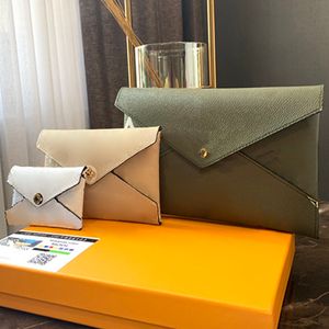 3 peças Bolsa de designer combinada Mulheres de qualidade de embreagem sacos de carteira com caixa e poeira L190422-1