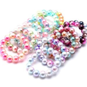 Braccialetti con ciondoli fatti a mano con perle colorate da 12 mm, per bambini, gioielli, decorazioni per feste di compleanno, club