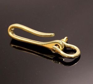 Nyckelringar koppar mässing u -formad fob bälte krokklipp Metallguld 3 Storlek Key Chain Ring Joint Connect Buckle Holder Accessory250y