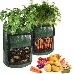 500pcs Potato Cultivation Planting Woven Fabric Bags Garden Pots Planters Vegetable Grow Bag Farm Tool &