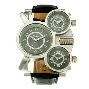 Наручные часы 2021 уникальный дизайн часы 3 часовые пояса аналоговые спортивные моды тенденции высококачественные фэнтезийные кожаные кожаные Ольма 1167 мужчин армия
