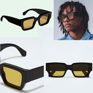 Sonnenbrille OW40014 Herrenmode Klassisch Dicke Platte SCHWARZ Weiß Quadratischer Rahmen Designer-Sonnenbrille Lässiger Urlaub Anti-UV400-Schutz mit Originalverpackung