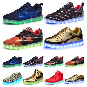 Casual luminous shoes mens womens big size 36-46 eur fashion Breathable comfortable black white green red pink bule orange two 26