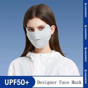 Designer Ansiktsmask Kvinnor Solmasker Ögonskydd Solskydd Anti-ultraviolett Dammsäker Andningsbar Örhängande Typ Facemask