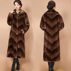 Kvinnors Fur Faux Mink 2021 Jacka Kvinnor Vinter Lyx Coat Plus Size Loose M-6XL Kvinna Tjockta Varm Mode Coats Parka S