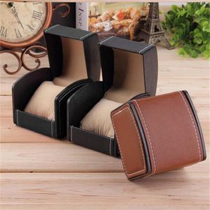 Fashion Watch Boxes Slitstarka PU Läder Klockor Fodral Armband Bangle Smycken Box med Pillow Package Case