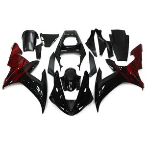 Motorcycle Fairings fit for Yamaha YZF R1 2002 2003 ABS Plastic Injection Bodywork YZF-R1 02 03 Body Frames Cover Panels - Gloss Black with Red Lower
