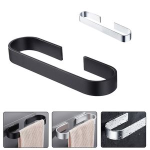 Towel Racks Stainless Steel Bar Wall Mounted Storage Holder Home Bathroom Durable Hardware Accessories 25cm Black/Silver