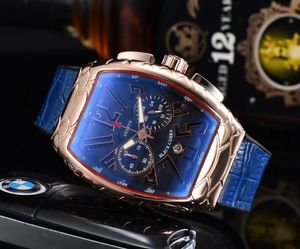 Les montres à quartz de luxe Watchbr-U1 de haute qualité Les cinq aiguilles fonctionnent avec la lunette en acier inoxydable Montre pour homme marque franck BLACK COBRA FM