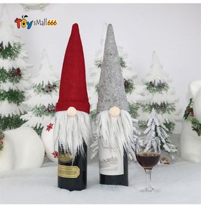 New Christmas Gift Bag Decorations Santa Claus Wine Glass Bottle Set Party Home Decors FY7175
