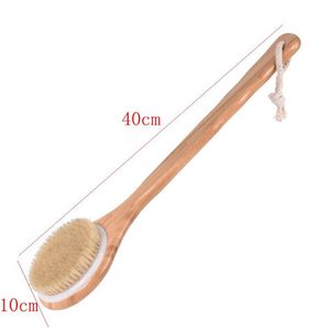 40cm Longa Bambu Natural Punho de Bambu Bristle Pincel Massager Escovas Macias Banho Chuveiro Back Spa Scrubber A216114